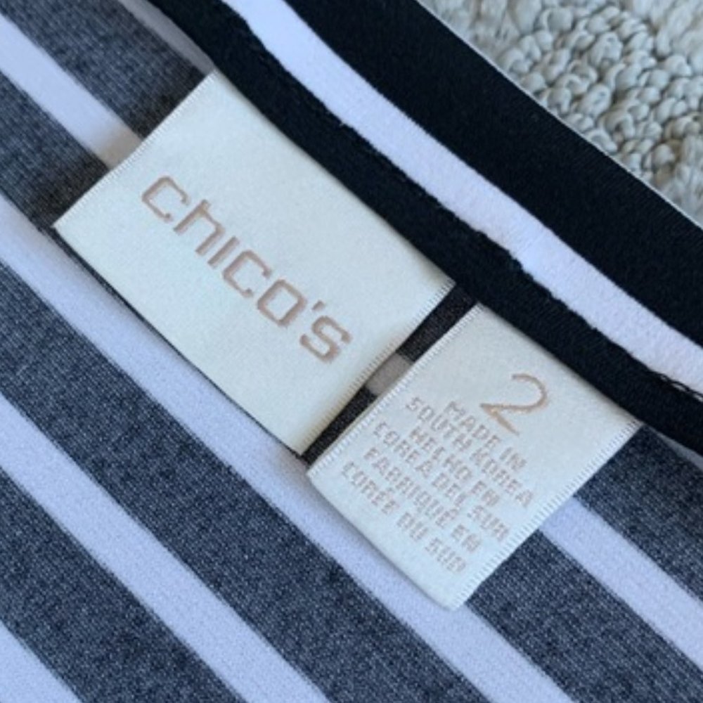 Chico’s Striped Top with Neck Chain Chico’s 2/US L - Picture 10 of 10
